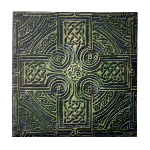 Celtic knotwork St Patricks Day Ceramic Tile