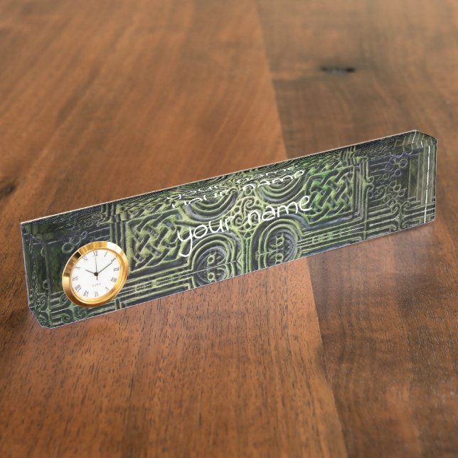 Celtic knotwork St. Patrick's Day Desk Name Plate (Side)