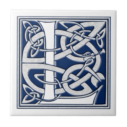 Celtic L Monogram Ceramic Tile