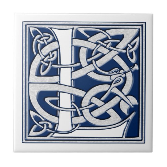 Celtic L Monogram Tile Zazzle Celtic L Monogram Tile
