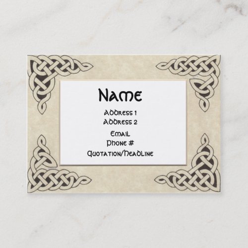 Celtic Lace chubby business card
