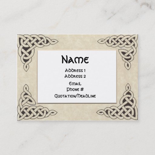 Customizable Celtic Lace chubby business card