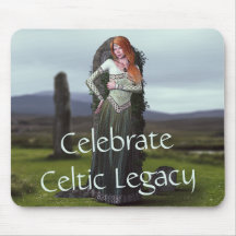Celtic Lady Posing in Front of Ancient Stones