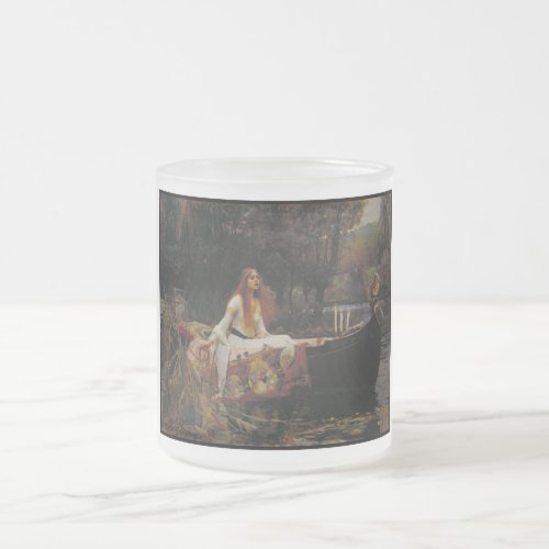 Celtic Lake Ghost Story of Girl Lady of Shalott Frosted Glass Coffee Mug