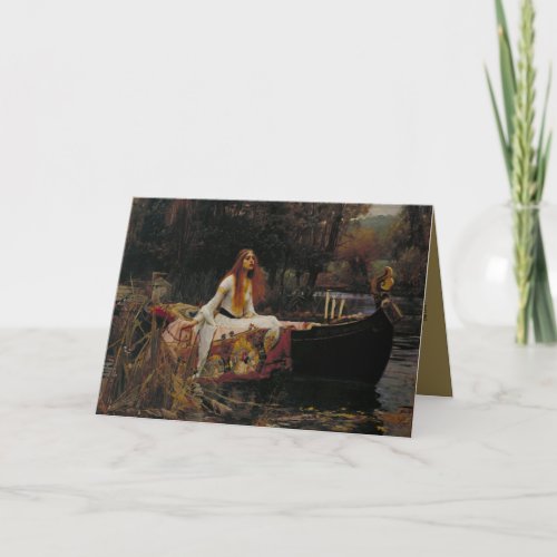 Celtic Lake Ghost Story of Girl Lady of Shalott Holiday Card