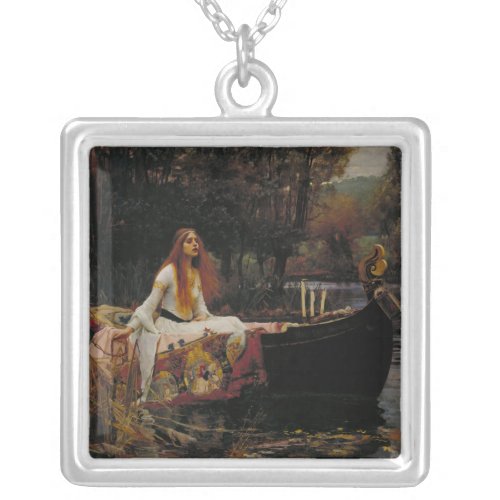 Celtic Lake Ghost Story of Girl Lady of Shalott Silver Plated Necklace
