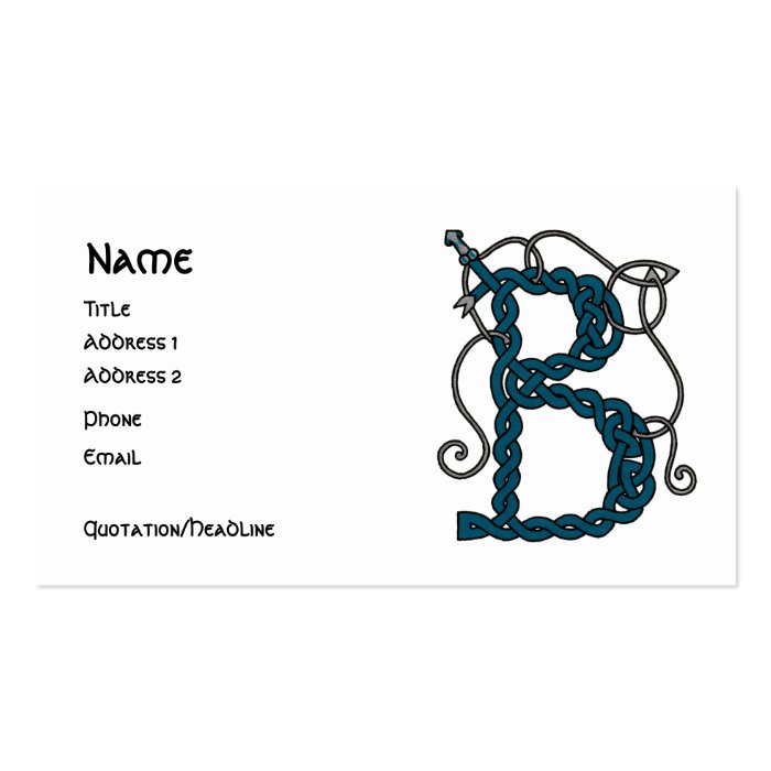 Celtic Letter B business cards