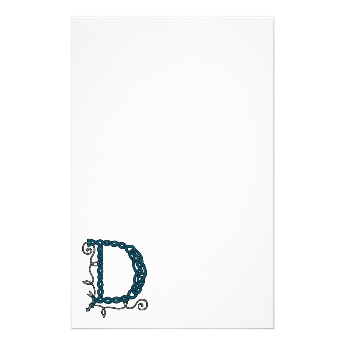 Celtic Letter D stationery