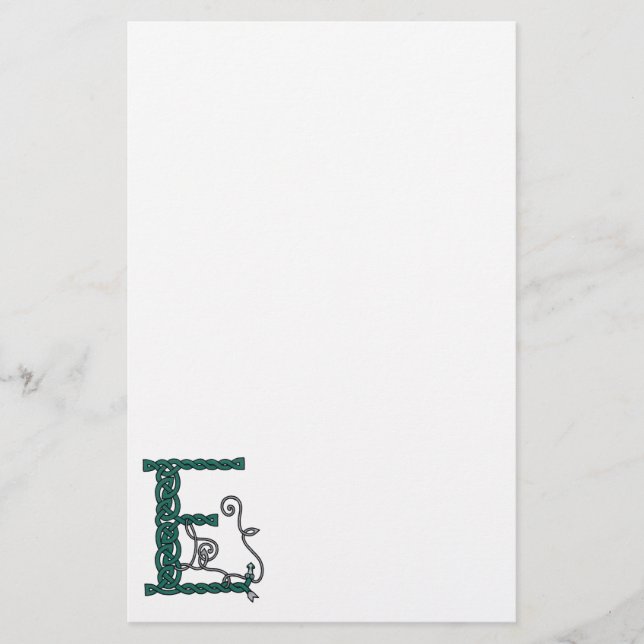 Celtic Letter E stationery (Front)