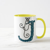 Celtic Letter J mug (right)