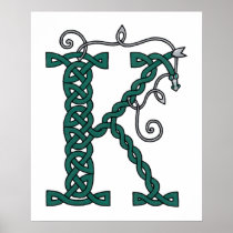 Celtic Letter K print