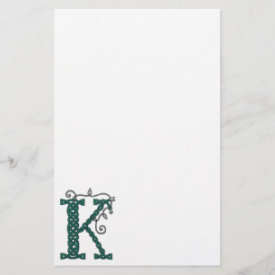 Celtic Letter K stationery