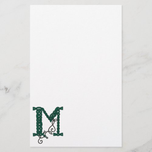 Celtic Letter M stationery