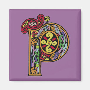 Celtic Letter 'P' - Magnet