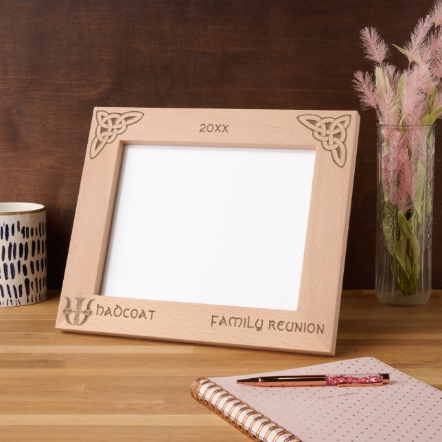 Celtic Letter W Custom Name Engraved Frames (Left)