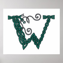 Celtic Letter W print