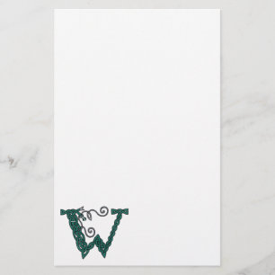 Celtic Letter W stationery