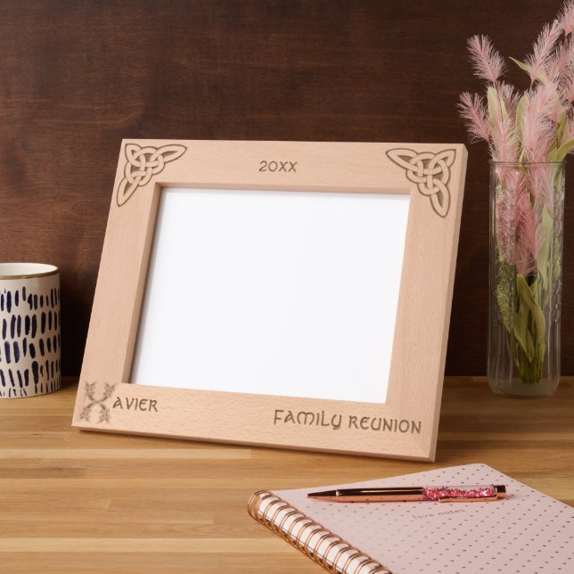 Celtic Letter X Custom Name Engraved Frames (Left)