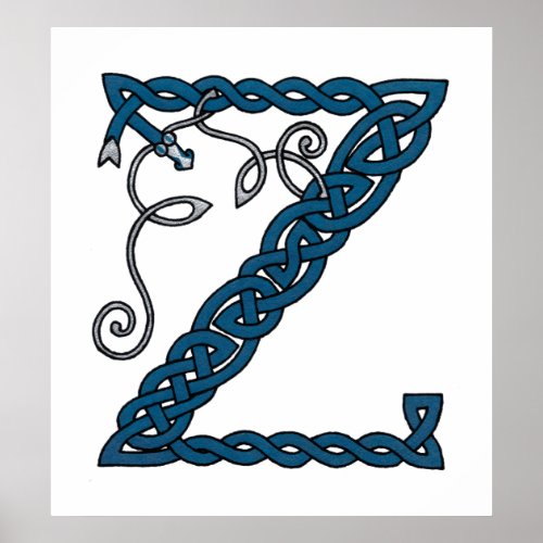 Celtic Letter Z print