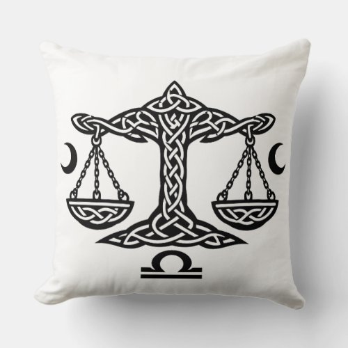 Celtic Libra Scales by BurnsInHell Throw Pillow