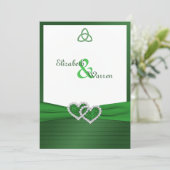 Celtic Love Knot in Emerald Green Invitation (Standing Front)