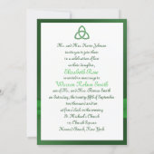 Celtic Love Knot in Emerald Green Invitation (Back)