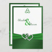 Celtic Love Knot in Emerald Green Invitation (Front/Back)