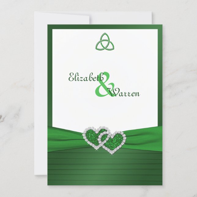 Celtic Love Knot in Emerald Green Invitation (Front)
