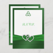Celtic Love Knot in Emerald Green RSVP Card (Front/Back)