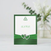 Celtic Love Knot in Emerald Green RSVP Card (Standing Front)