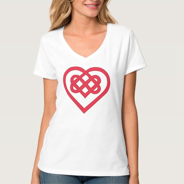 Celtic Love Knot in Red T-Shirt (Front)