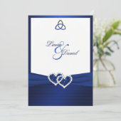 Celtic Love Knot in Sapphire Blue Invitation (Standing Front)