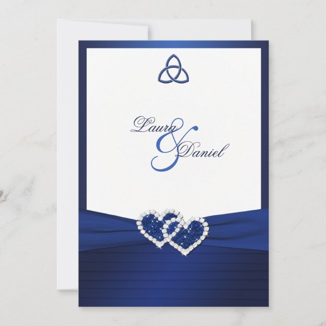 Celtic Love Knot in Sapphire Blue Invitation (Front)