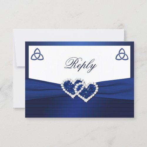 Celtic Love Knot in Sapphire Blue Reply Card Personalized Announcements