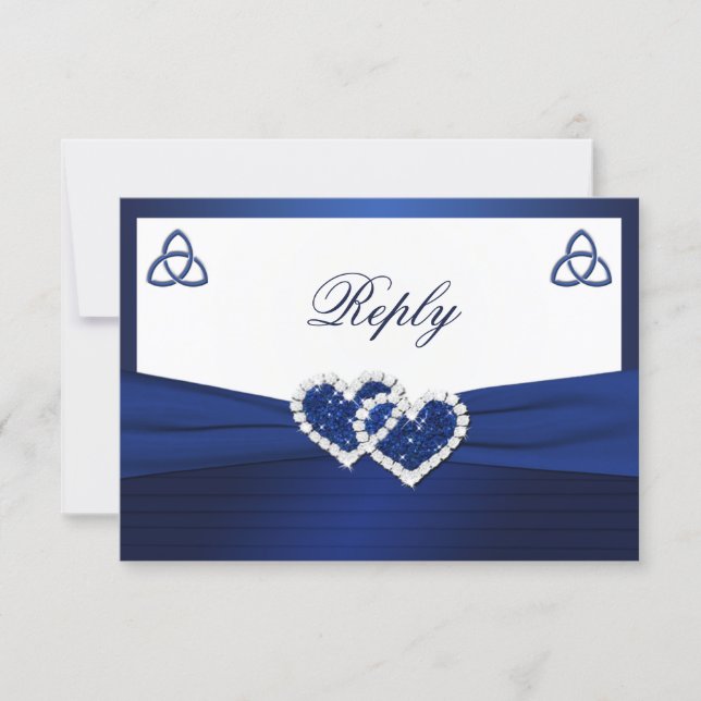 Celtic Love Knot in Sapphire Blue Reply Card (Front)