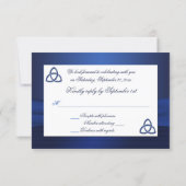 Celtic Love Knot in Sapphire Blue Reply Card (Back)