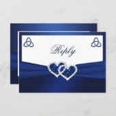 Celtic Love Knot in Sapphire Blue Reply Card (Front/Back)