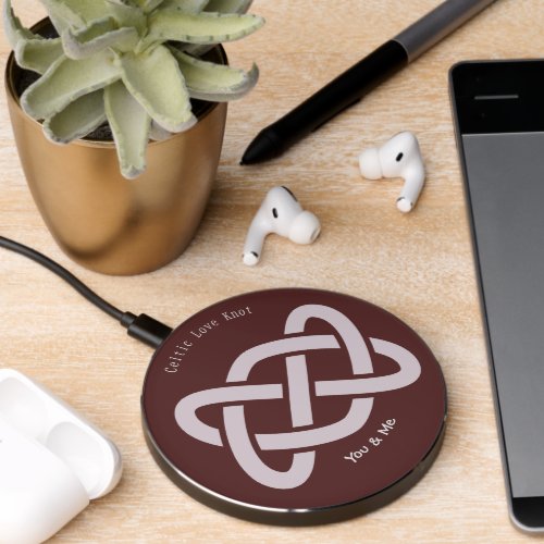 Celtic Love Knot Personalised Pink WirelessCharger Wireless Charger