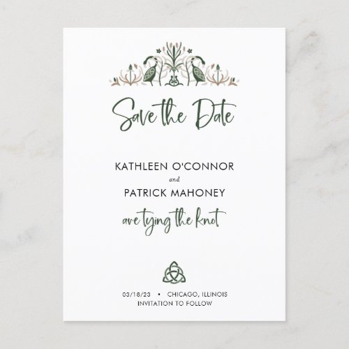 Celtic Love Knot Romantic Wedding Save the Date Announcement Postcard