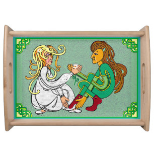 Celtic lovers knot design serving tray