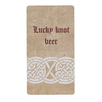 Celtic Lucky Knot Beer Label by myworldtravels at Zazzle