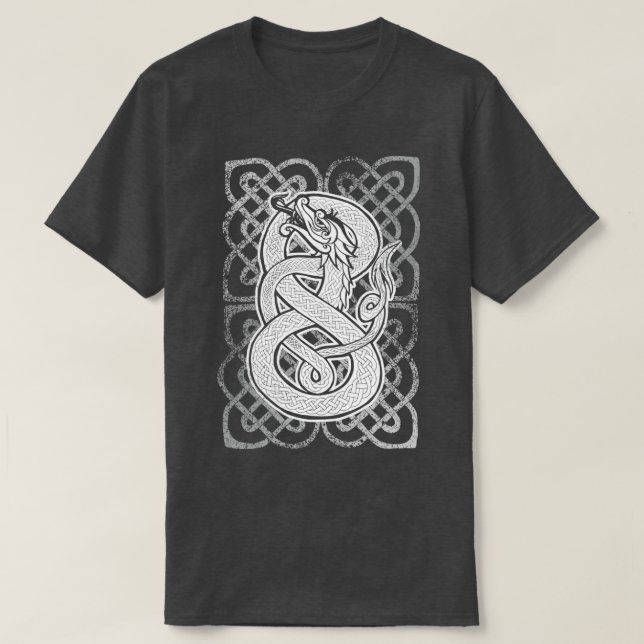 Celtic medieval dragon snake gift  T-Shirt (Design Front)