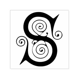 Celtic Medieval Letter S Monogram Self-inking Stamp