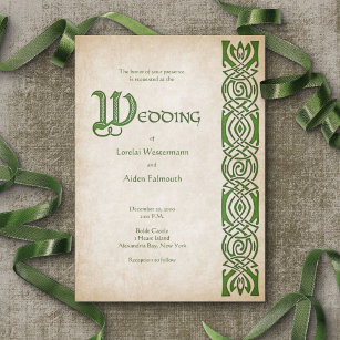 Celtic Medieval Manuscript Wedding Invitation