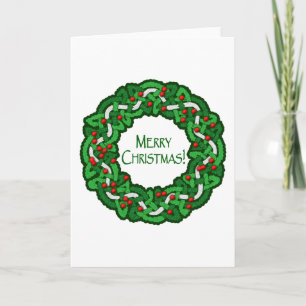 Celtic Merry Christmas Wreath Holiday Card