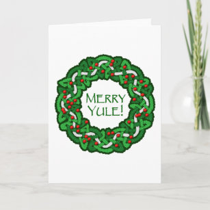 Celtic Merry Yule Wreath Holiday Card