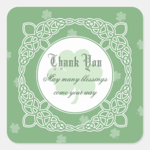 Celtic Mist Square Thank You Stickers