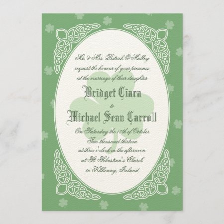 Celtic Mist Wedding Invitation - Green