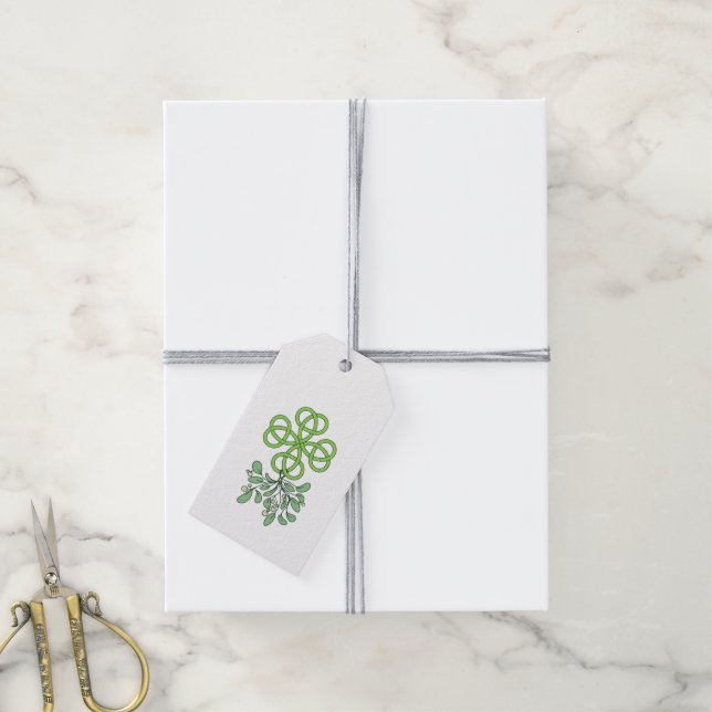 Celtic Mistletoe Gift Tags (With Twine)