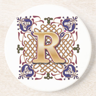 Celtic Monogram Letter R Drink Coaster